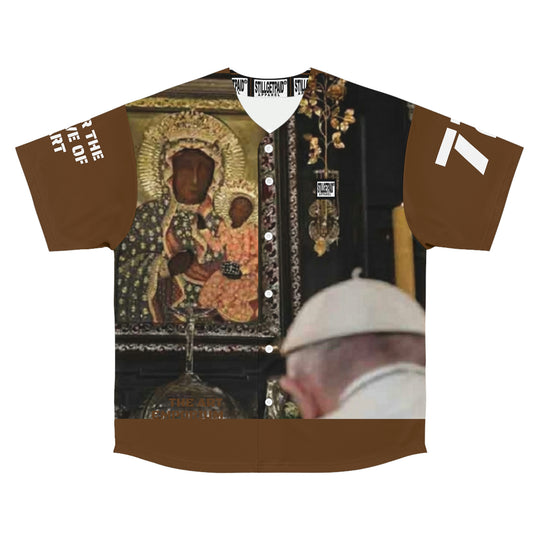 STILLGETPAID® APPAREL Black Madonna & Child Baseball Jersey.