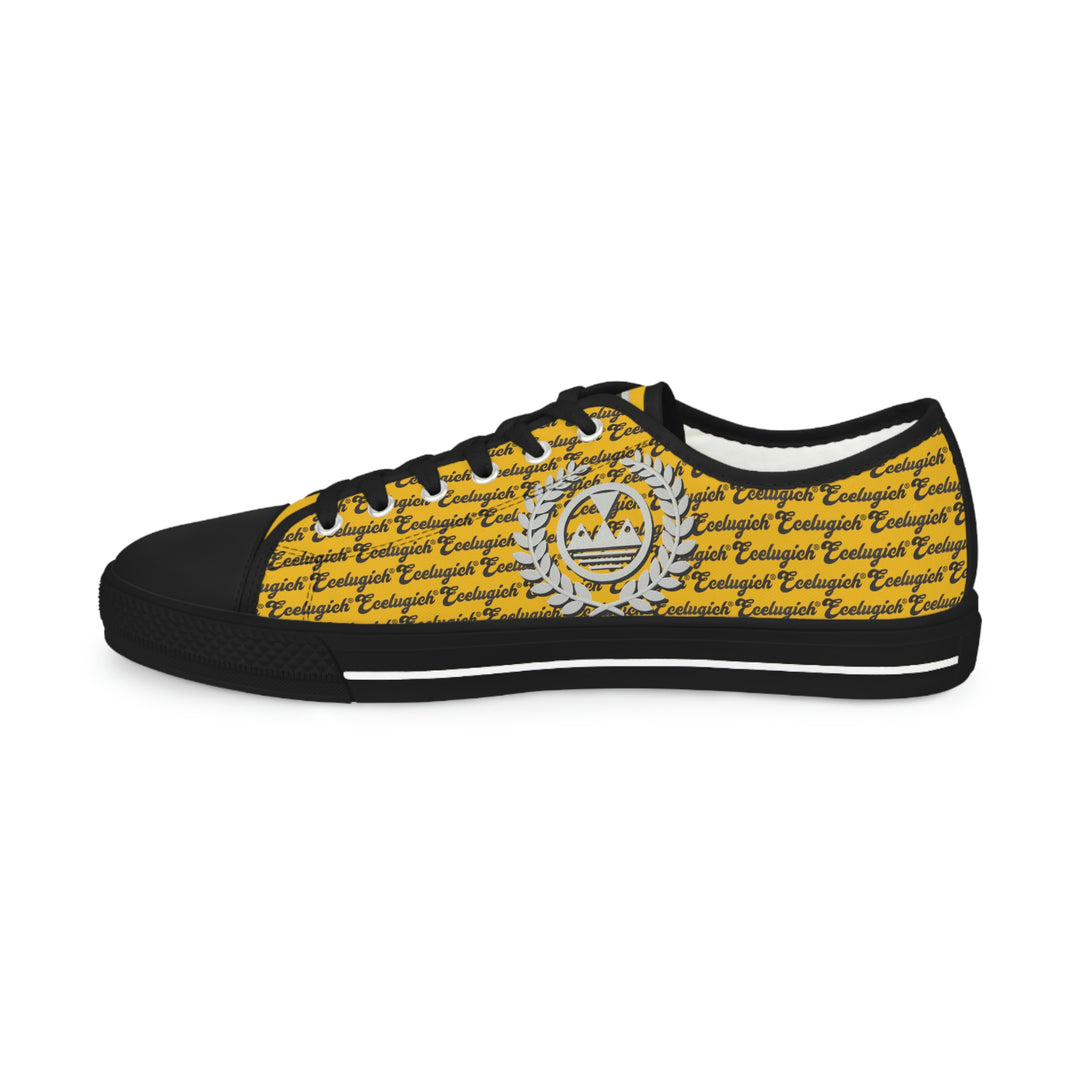 Ecelugich Yellow Men's Low Top Sneakers