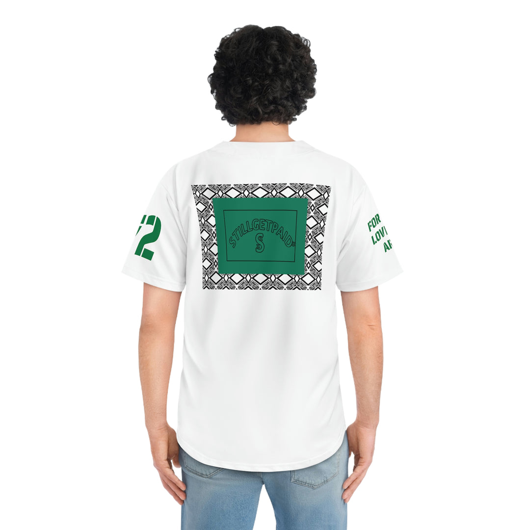 STILLGETPAID® APPAREL Men's WHITE Baseball Jersey