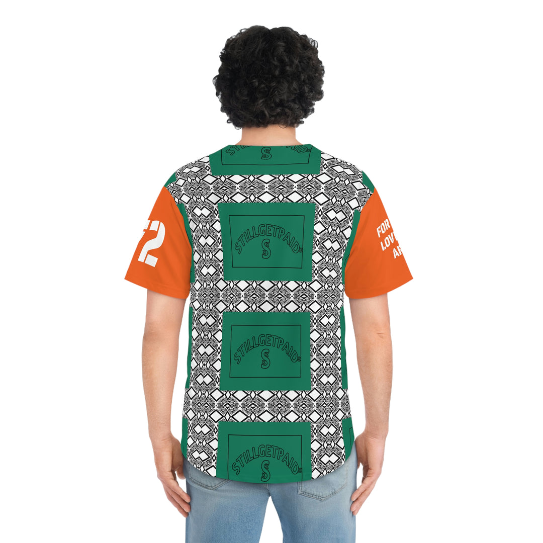 STILLGETPAID® APPAREL Men's Orange Baseball Jersey.