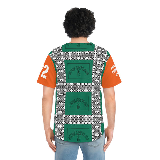 STILLGETPAID® APPAREL Men's Orange Baseball Jersey.