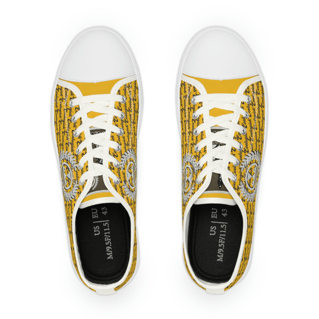 Ecelugich Yellow Men's Low Top Sneakers