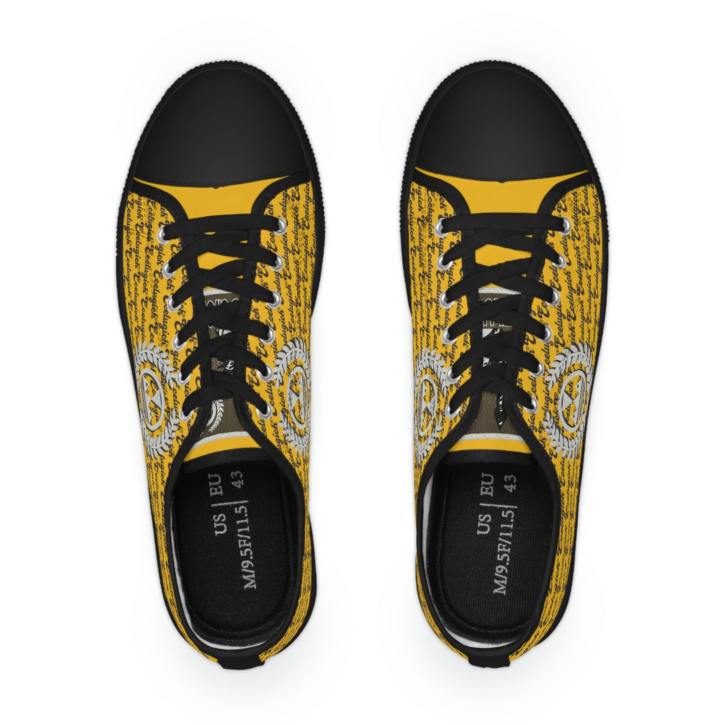 Ecelugich Yellow Men's Low Top Sneakers