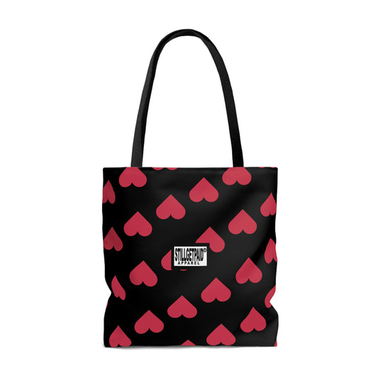 STILLGETPAID® APPAREL BLACK RED HEART TALL Tote Bag