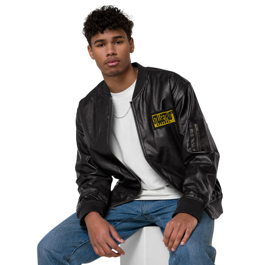 STILLGETPAID® APPAREL Leather Bomber Jacket